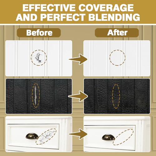AstraVox Wood Touch Up Paint, 1.5 Oz Black Paint for Repair Scratches, Spots and Chips, Strong Adhesion Quick Dry Touch Up Paint Pen for Wood Doors Tables Furniture Kitchen Cabinets Dressers - color: Black001
