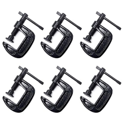 1-Inch C-Clamp Set, Heavy-Duty Cast Iron C-Clamps with 0.8-Inch Throat for Woodworking, Welding, and Building(6Pcs) - color: (6pcs)