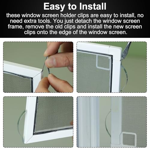 50-Pack 5/16 in. x 3/4 in. White Plastic Screen Frame Corners and 25-Pack Corner Mount Flat Window Spring Screen Tensioners for Window Screen Repair kit