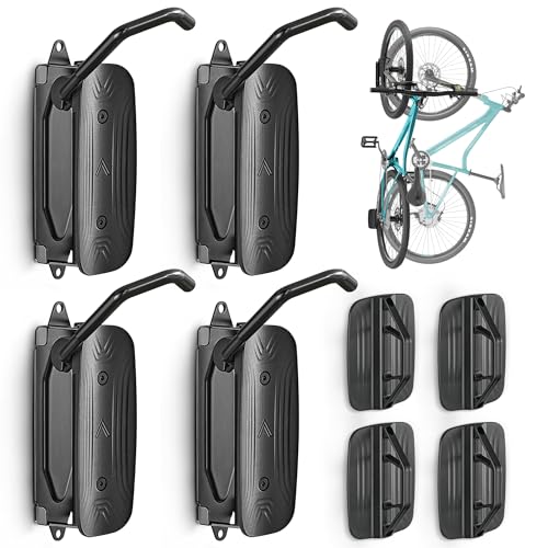 monTEK Swivel Bike Wall Mount, Bike Hangers for Garage, Space-Saving Vertical Bike Rack, Sturdy Bike Storage Rack Holds Up to 66lbs, Easy to Install, 4 Pack - size: 4 PACK