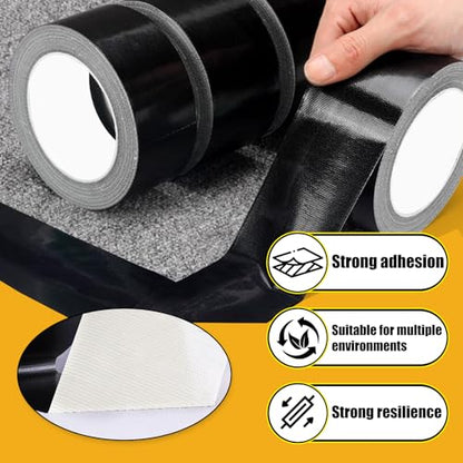 Black Duct Tape Heavy Duty，3 Pack Heavy Duty Waterproof Black Tape,Strong Adhesive Duct Tape for Indoor Outdoor Repairs Tear by Hand, 60 Yards x 2 Inch Total