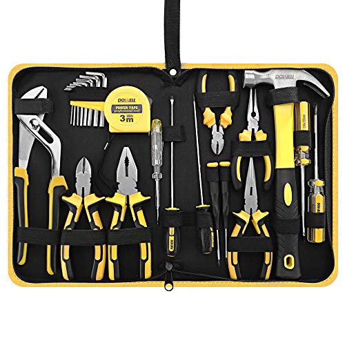DOWELL 24 Pieces Homeowner Tool Set, Home Repair Hand Tool Kit with Portable Tool Bag - size: 24PCS