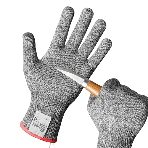 Schwer 2 Pairs ANSI A6 Cut Resistant Gloves, Food Grade Cutting Gloves for Kitchen Food Prep, Mandoline Gloves for Meat Cutting, Oyster Shucking, Knife Proof, Wood Carving, CR1401, S - size: Small