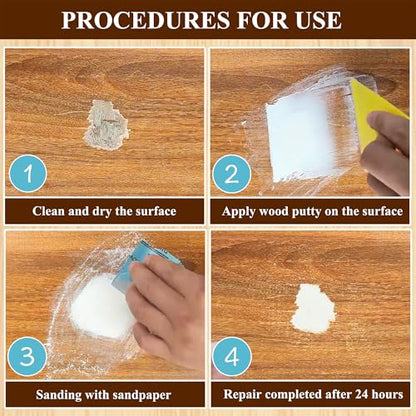 Wadities White Wood Filler, White Wood Putty, Paintable Stainable Wood Repair Putty, 9.87 Ounce Wood Furniture Repair kit, Quickly Repair Wood Cracks and Holes on Wooden Floor Furniture (White) - color: White