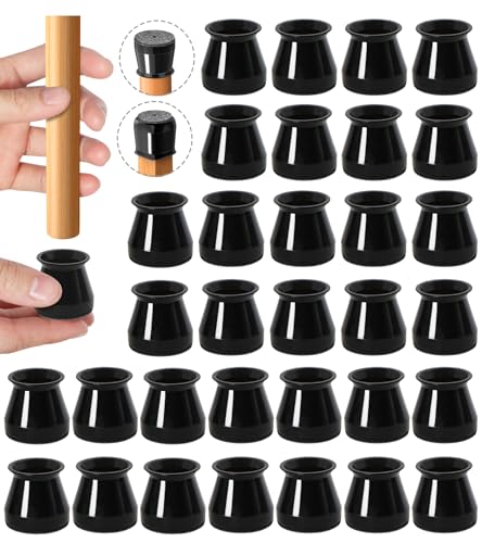 32 Pcs Chair Leg Floor Protectors - Silicone Felt Pads, Scratch-Proof & Noise-Free, Easy Smooth Moving, Small Size (Fits Round Chair Legs: 5/16" to 1-5/16" Diameter) - color: Black-32pcs, size: Universal Small