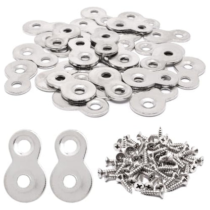 30 PCS Figure 8 Fastener with Screws, Heavy Duty Table Top Fasteners Hardware, Desk Top Fastener for Wood Chair Table Top Repair, Silver - color: Silver