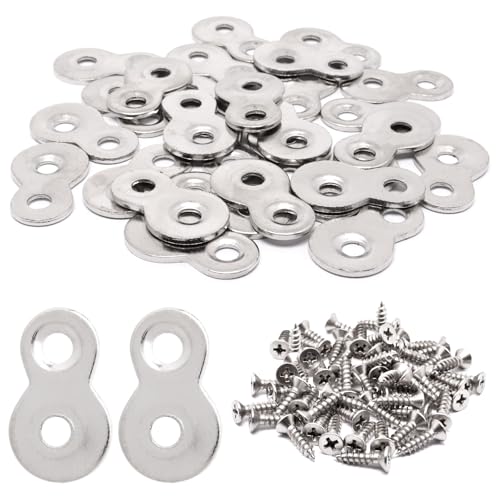 30 PCS Figure 8 Fastener with Screws, Heavy Duty Table Top Fasteners Hardware, Desk Top Fastener for Wood Chair Table Top Repair, Silver - color: Silver