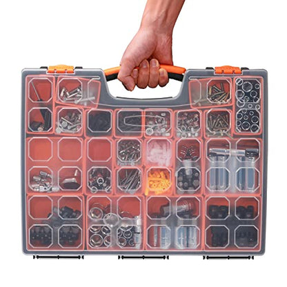 EMENTOL 2PCS Multi-Purpose Portable Organizer Box Set with 44-Removable Compartments, 2 Pieces Professional Boxes with Dimension 16.2"L*13"W*2.3"H - size: 2 PCS