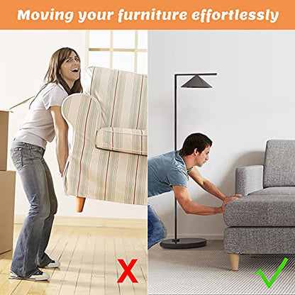 Stick Furniture Sliders, 40mm 16pcs Furniture Glides for Easy Moving on Carpet Hardwood (Beige) - color: Beige, size: Square