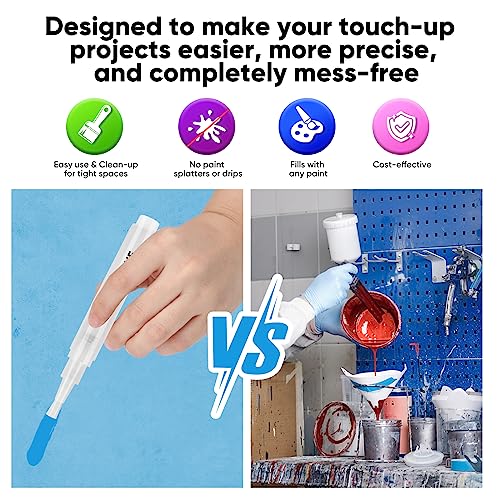 Touch Up Paint Pen 4 Paint Touch Up Pens Fillable Brush Refillable for Walls Wall Repair Funiture Cabinet Wood Floor Window 6ML 9Pcs Set