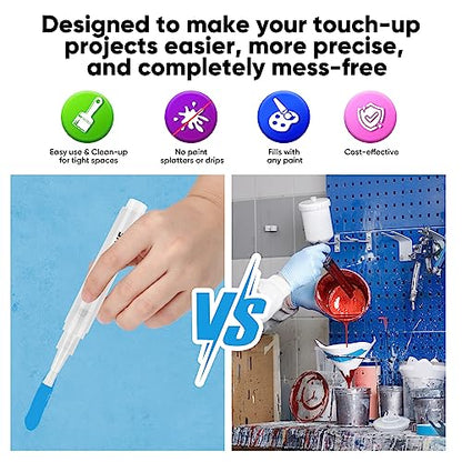 Touch Up Paint Pen 4 Paint Touch Up Pens Fillable Brush Refillable for Walls Wall Repair Funiture Cabinet Wood Floor Window 6ML 9Pcs Set