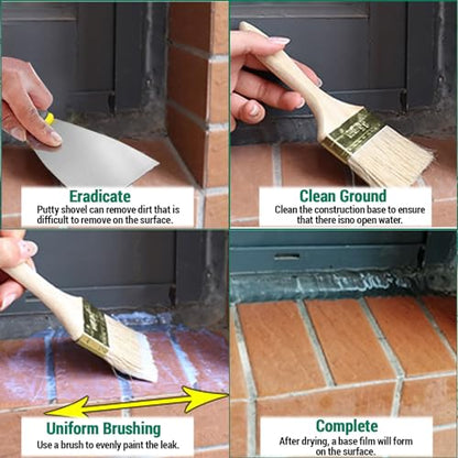 1Kg/36Fl.oz Transparent Waterproof Coating Invisible Waterproof Agent Set with Indoor&Outdoor Insulating Sealant with Wooden Brush Putty Knife Cut Resistant Work Gloves - style: D