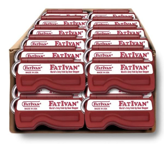 The Original Fat Ivan Fold Up Doorstop Wedge with Magnet - for Moving Office Home or School - Great for Police, Admin, Firefighters and Any time You Need a Door to Stay Open - color: Red, size: 24 Pack