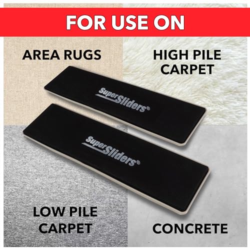 Super Sliders 2-1/2" x 9" XL Rectangle Reusable Furniture Sliders for Carpet, Anti-Slip Protective Furniture Moving Pads for Beds, Sofas, Dressers, Set of 4, Beige - style: For Carpet