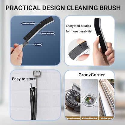 Crevice Cleaning Brush, 2026 New Multifunctional Gap Hard Bristled Grout Brush Tool for Scrub Small Spaces, Kitchen, Toilet, Bathroom, Corner, Grout, Sink, Window Tracks, Hinges, Tile(6pcs)