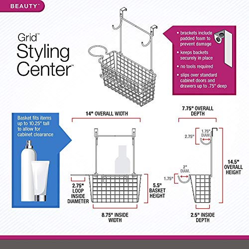 Spectrum Diversified Basket Grid Wide Hair Styling Station, Over The Cabinet Door, Bronze - color: Bronze, size: Medium