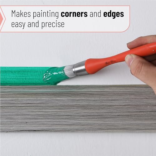Bates- Trim Paint Brush, 3 pcs, 5/8”, 3/4” and 1”, Ergonomic Handles, Sunset Coastline Colors, Trim Brushes for Painting - color: Sunset Coastline