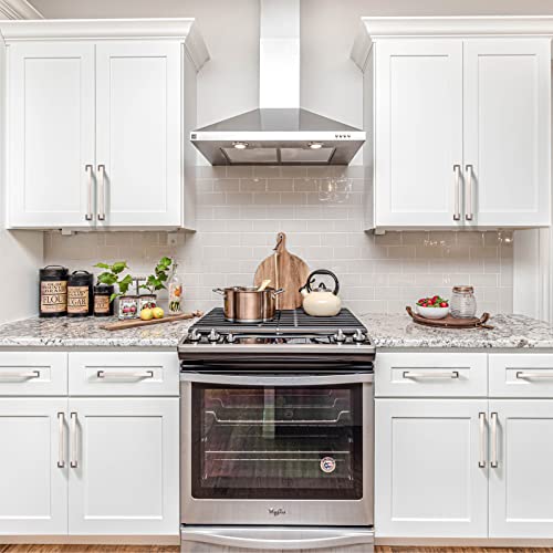 9BUILD 6 Pack 5 Inch Kitchen Cabinet Handles - Brushed Satin Nickel Cabinet Pulls - Cupboard Handles - color: Brushed Satin Nickel, size: 5"/128MM Hole Center, style: 6 Pack