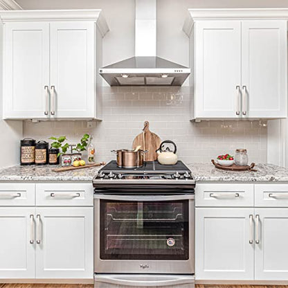 9BUILD 6 Pack 5 Inch Kitchen Cabinet Handles - Brushed Satin Nickel Cabinet Pulls - Cupboard Handles - color: Brushed Satin Nickel, size: 5"/128MM Hole Center, style: 6 Pack