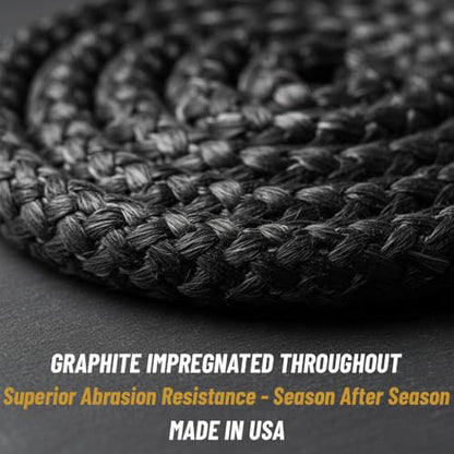 Midwest Hearth Wood Stove Replacement Gasket Kit – Made in USA Graphite Impregnated Fiberglass Rope Gasket & 2000°F Adhesive Cement for Woodburning Stoves (1/4" x 84" Rope) - size: 1/4" x 84" Rope