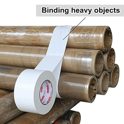 Wide Duct Tape 3 Inch, Industrial Grade 30Yards (90 ft) Wide Tape Duct, 9 Mil Heavy-Duty, Waterproof, Strong, Flexible, No Residue, for Crafts & Home Improvement (White, 3'' x 90ft) - color: White, size: 3'' x 90ft