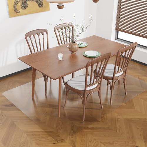 4' x 6' Clear Area Mat for Hard Floor, Waterproof Thick PVC Floor Protetor for Home, No Scratch Durable Plastic Floor Mat for High Traffic Area (Clear) - color: Clear, size: 4' x 6'