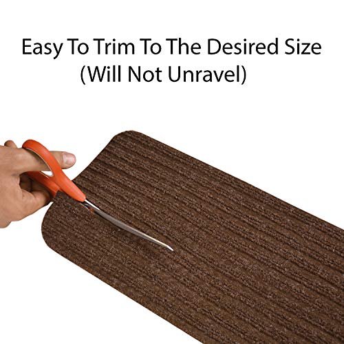 Stair Treads Collection Indoor Skid Slip Resistant Carpet Stair Tread Treads (7 inch x 24 inch) (Brown, Set of 13) - color: Brown, size: 13 Pcs - 7"x24"