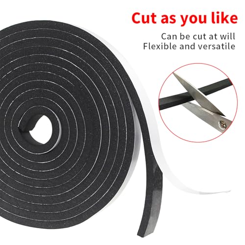 Foam Insulation Tape self Adhesive,1/2In x 1/4In x51Ft Weather Stripping for Doors and Windows,Sound Proof soundproofing Door Seal,Weatherstrip,Pipe Cooling, Air Conditioning Seal Strip - size: 1/2In x 1/4In x51Ft