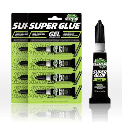 Super Glue Gel for Plastic, Metal, Glass, Ceramic, Wood, Rubber, Leather, 2900 PSI Strength All Purpose Single-Use Mini CA Adhesive for Small Household Repairs, Precision Bonding - 2 Pack - size: 4 x 3g (2 Pack), style: GEL