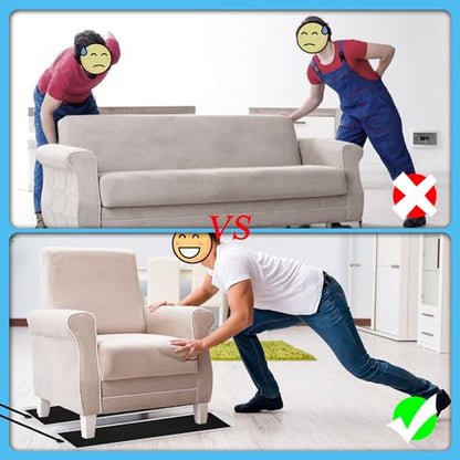 2 Pcs Large Appliance Slider with Pull Strap,Pull Furniture Slides,Moving Furniture Gliders Heavy Duty Sliding Sheet for Moving Heavy Furniture,Cabinets,Safes on Carpet and Hardwood Floor - size: 6.7" X 72"