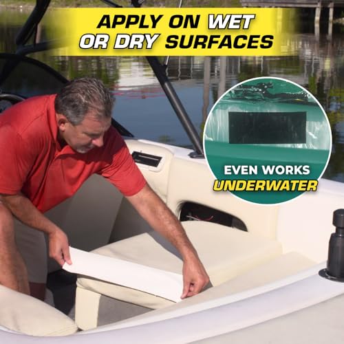 Flex Tape, MAX, Original Thick Flexible Rubberized Waterproof Tape - Seal and Patch Leaks, Works Underwater, Indoor Outdoor - Home RV Roof and Pool Repairs, White, 4 in x 25 ft, Pack of 1