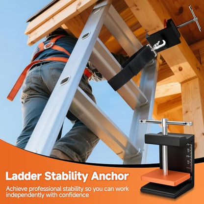 Ladder Stability Anchor | Ladder Safety Devices Kit for Anti-Slip Fall Protection | Ladder Secure Clamps with 2FT & 3FT Rack Straps