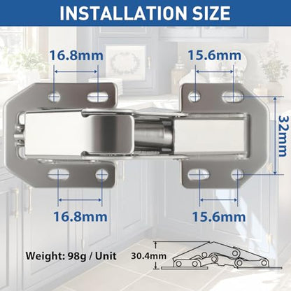 TamBee Soft Close Hinges, 90 Degree Kitchen Cabinet Door Hinges - No drilled, Concealed, Soft Close for Cabinet, Cupboard with Mounting Screws 4 Pack - style: 90°