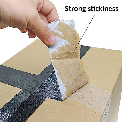 2 Pack Duct Tape Heavy Duty,9 Mil Thickness,1.5 Inches x 30 Yards,Strong Industrial Strength,Flexible,No Residue,Waterproof and Tear by Hand,Multi-Use for Indoor & Outdoor Repairs(Black) (Black) - color: Black
