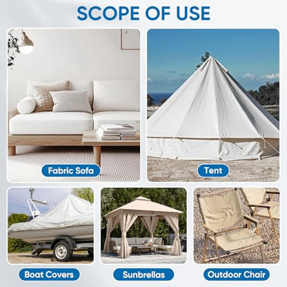 Canvas Patch 4 "x 60 ", Self-Adhesive Waterproof Canvas Patch Set for Repairing Tents, Couch, Boat Covers, Camping Chairs, Awnings, Car Seats.(Dark Gray) - color: Dark Gray, size: 4"×60"