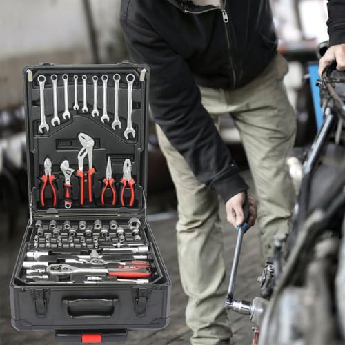 899pcs Home Repair Tool Set Kit, Toolbox Storage Case with Drawer, General Household Tool Kit, Tool Set Kit Home Tool Kit for All Purpose for Maintenance, Garden, Homeowner, Handyman,Black - color: Black