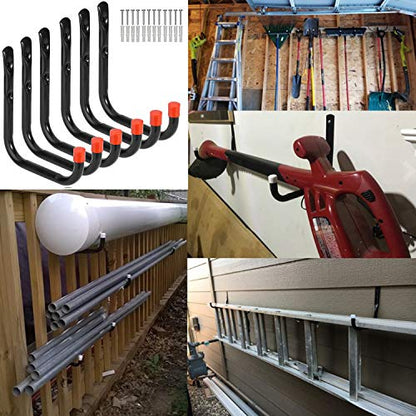 Heavy Duty Garage Storage Hooks, Wall Mounted Garden Tools Storage Hook Utility Organizer (7.9Inch x 7.5Inch) - size: 7.9inch X 7.5inch