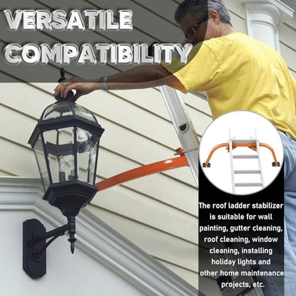 Ladder Stabilizer Accessory for Roof Gutter with Wrench, Wing Span Wall Ladder Standoff, roof Ladder stabilizer Easily attaches with U Bolt, Stabilized Support, 375 lbs Weight Rating