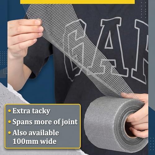 150 ft x 4 Inch Cement Board Joint Tape Self Adhesive Durable Gray Fiberglass Mesh Drywall Mesh Repair Tape for Cement Board Joints Repairing, Sealing and Strengthening - size: 150 ft X 4 Inch