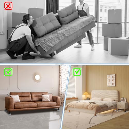 New Upgrade Furniture Sliders, Multi-Surface 3-in-1 Furniture Movers Sliders, Heavy Moving Pads with 8PCS 4.3" Carpet Sliders+4PCS Hard Floor Socks+1 Lifter, Protect Floor and Easily Move Furniture - size: 4.3in 8+4+1Pack