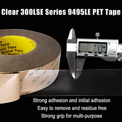 300LSE 3M Double Side Tape Heavy Duty 36ft, Clear Mounting Tape Removable for Scrapbook,Transparent Sticky Tape Picture Hanging Strips, Adhesive Tape for LED Poster Art Craft - size: 1in x 36ft
