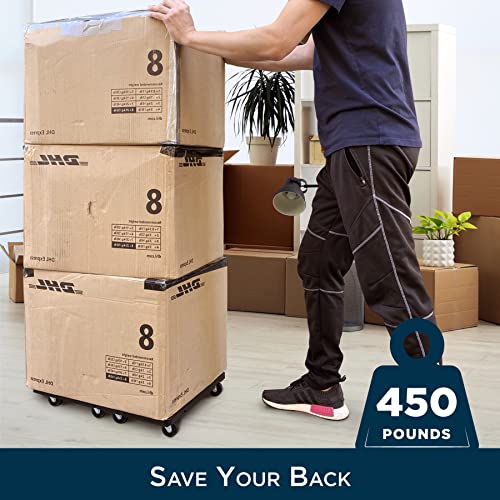 Furniture Dolly for Moving 2 Pack, Multi-Functional Heavy Duty Interlocking Rolling Mover with Wheels, 450 LBs Capacity, Made in Taiwan