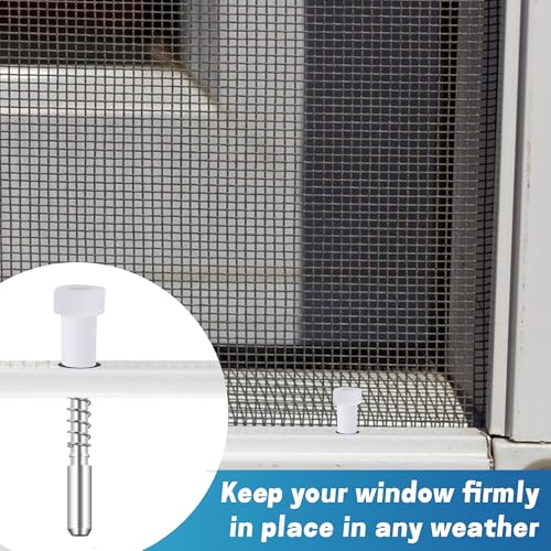 12 Pack Window Screen Plunger Latches with Caps-5/32" x 1-1/2" Aluminum Alloy Window Screen Retainer Pins-Replacement Window Screen Clips for Securing Window Screens - color: 12 Pcs