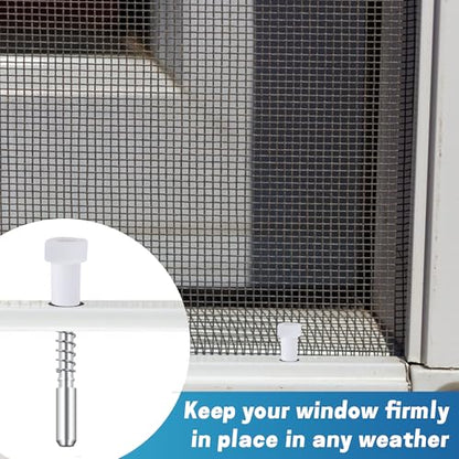 12 Pack Window Screen Plunger Latches with Caps-5/32" x 1-1/2" Aluminum Alloy Window Screen Retainer Pins-Replacement Window Screen Clips for Securing Window Screens - color: 12 Pcs
