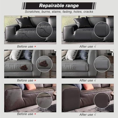 Leather Repair Patch 24x54 Inch, Self Adhesive Leather Repair Tape, Large Vinyl Repair Kit for Sofa Couch Furniture Car Seats, Strong Adhesion Scratch Resistant Easy Cut (Dark Brown) - color: Dark Brown