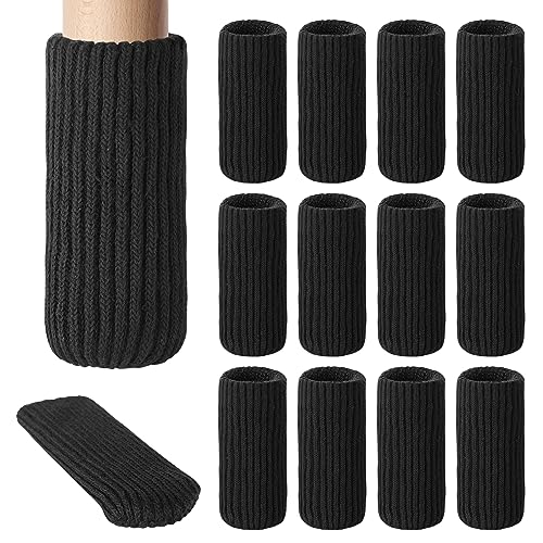 40 PCs Furniture Leg Socks - High Elastic Knitted Chair Leg Floor Protectors, Black Thickening Chair Leg Covers Set, Move Easily and Reduce Noise - color: Black, size: 40pcs