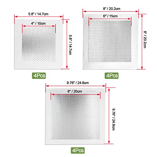 12pcs Drywall Repair Patch, 4/6/8 Inch Drywall Patch Mesh Wall Patch, Screen Patch Repair Self Adhesive Aluminum Wall Repair Patch Kit - size: 4", 6", 8", 12 PCS