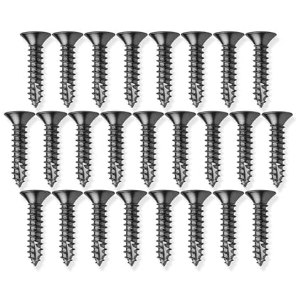Cauldham Black Wood Screws #9 x 1 Inch for Door Hinges - 25 Pack - color: Black