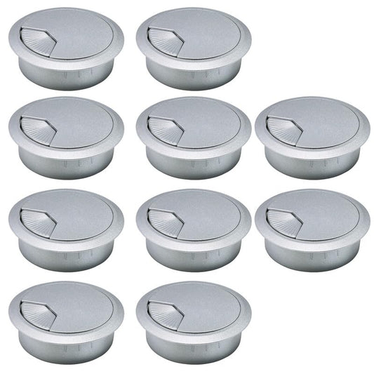 EASYEAH 10 Pcs Desk Grommet 2" / 50 mm, Desk Cord Hole Cover, Cable Grommet ABS Plastic, Desk Hole Grommet for Home & Office Pc, Detachable Adjustable Cable Cord Organizer-Silvery - color: 10pcs Silvery, size: 2" / 50 mm