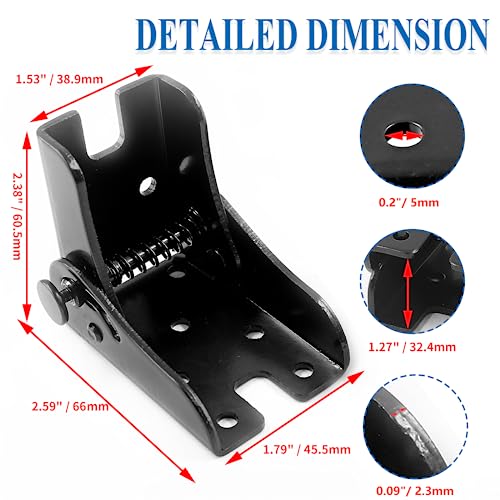 2 Pack Folding Table Leg Brackets, Black Foldable Self-Locking Hinge Extension Support Brackets with Screws for Table Chair Bed Leg Feet Workbench